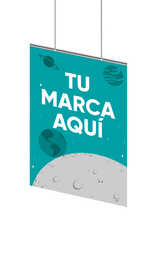 Publicidad impresa: Letrero colgante