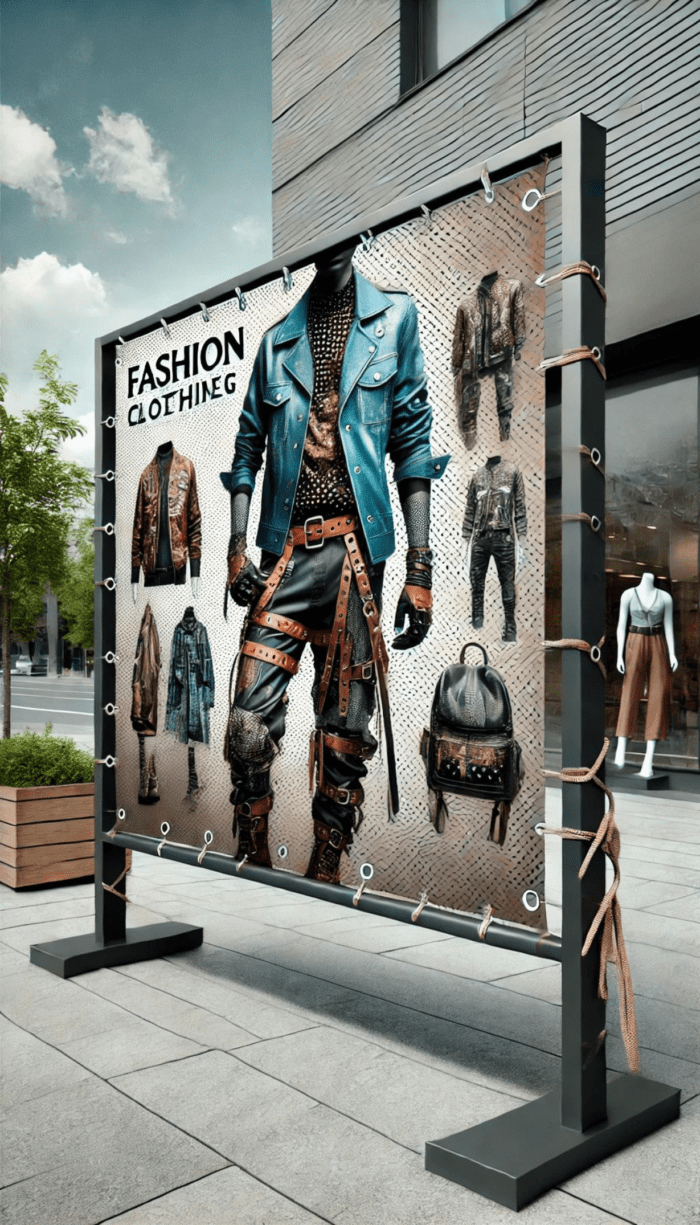 lona tesada en bastidor